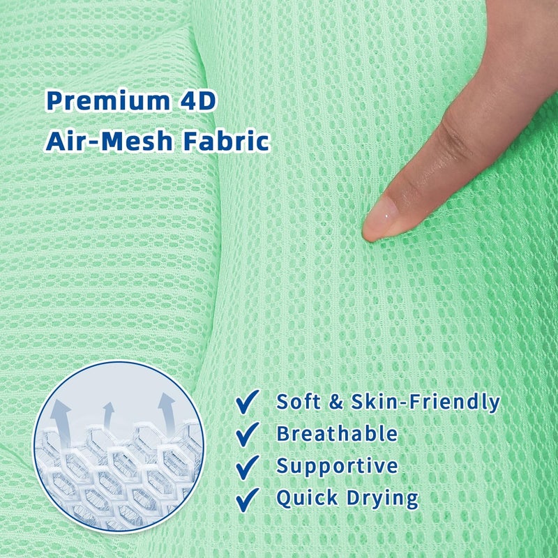 CONBELLA Bath Pillow, Bath Pillows for Tub Neck and Back Support, Bathtub Pillows for Head and Neck with 6 Strong Non-Slip Suction Cups, 4D Air Mesh, Bath Accessories Spa Gifts for Women(Green) - Image 3